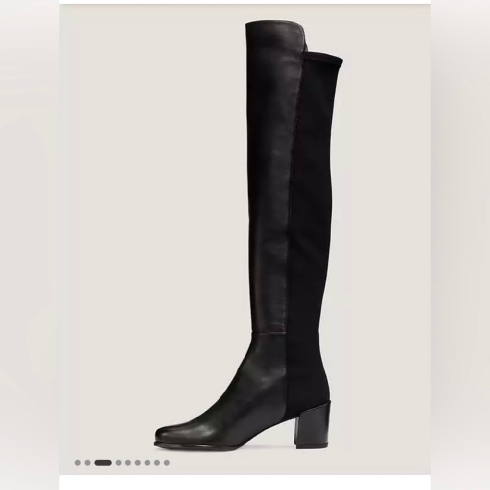 Stuart Weitzman City Block Boot Black Leather 8.5 - image 5
